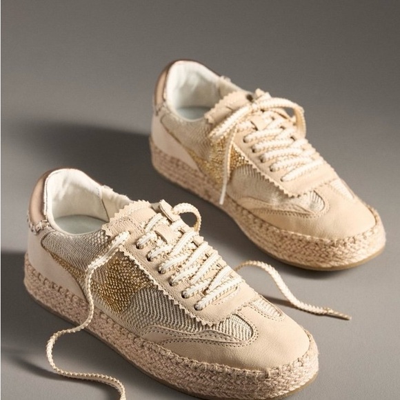 Dolce Vita Shoes - Dolce Vita Cream and Gold Women's Sneakers
